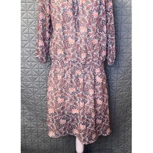 Wallflower 3/4 Sleeve Paisley Dress - Pink and Purple